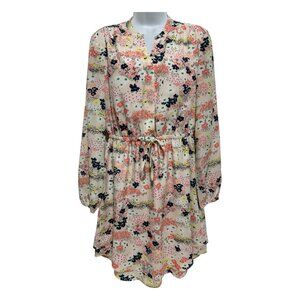 Maison Jules Floral Print Midi Dress - Pink and Black